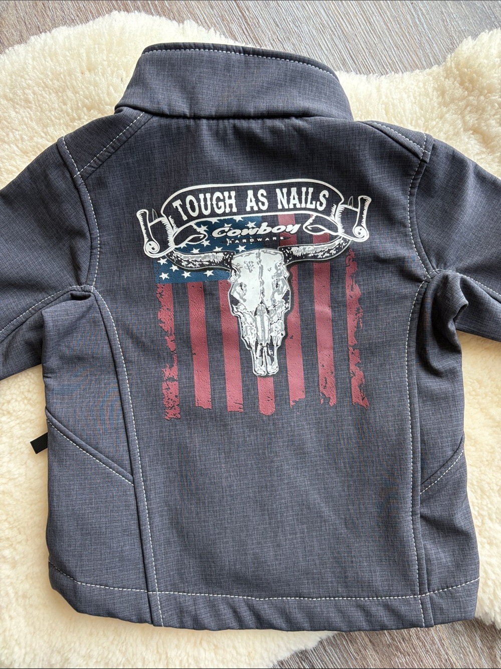 Toddler 18M Cowboy Hardware 'Tough As Nails' Soft Shell Jacket Patriotic Western